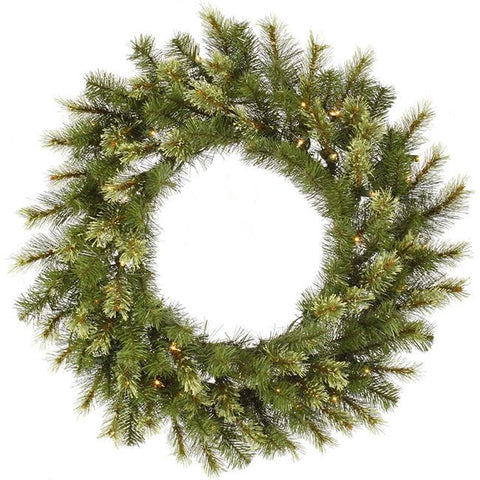 36" Pre-Lit Jack Pine Artificial Christmas Wreath - Warm Clear LED Lights