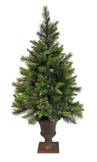 3.5' Pre-Lit Battery Operated Cashmere Potted Christmas Tree - Clear LED Lights