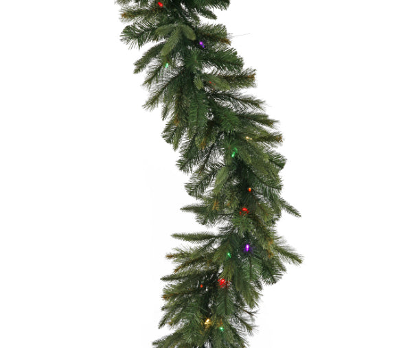 6' x 14" Pre-Lit Battery Operated Mixed Cashmere Pine Artificial Christmas Garland - Multi LED Lights