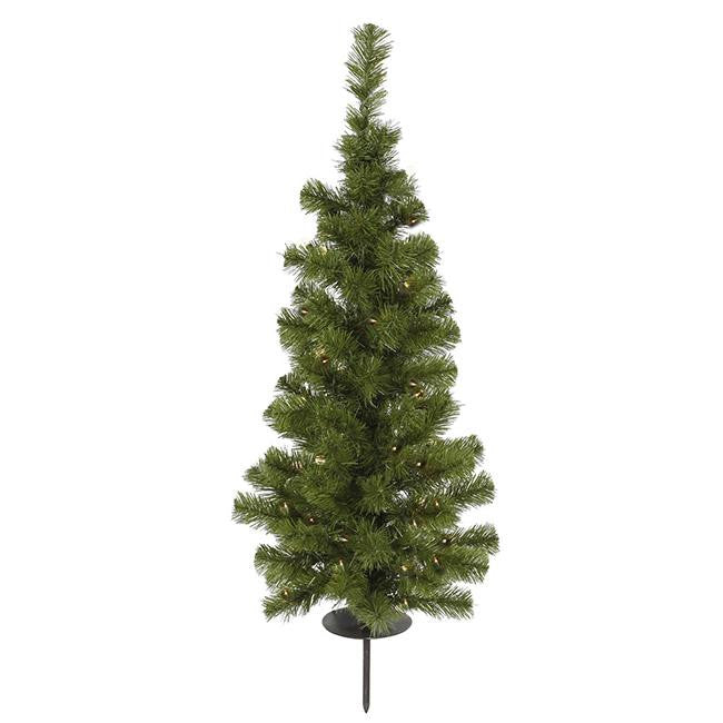 3' Pre-Lit Solar Powered Slim Artificial Stake Christmas Tree - Warm Clear LED Lights