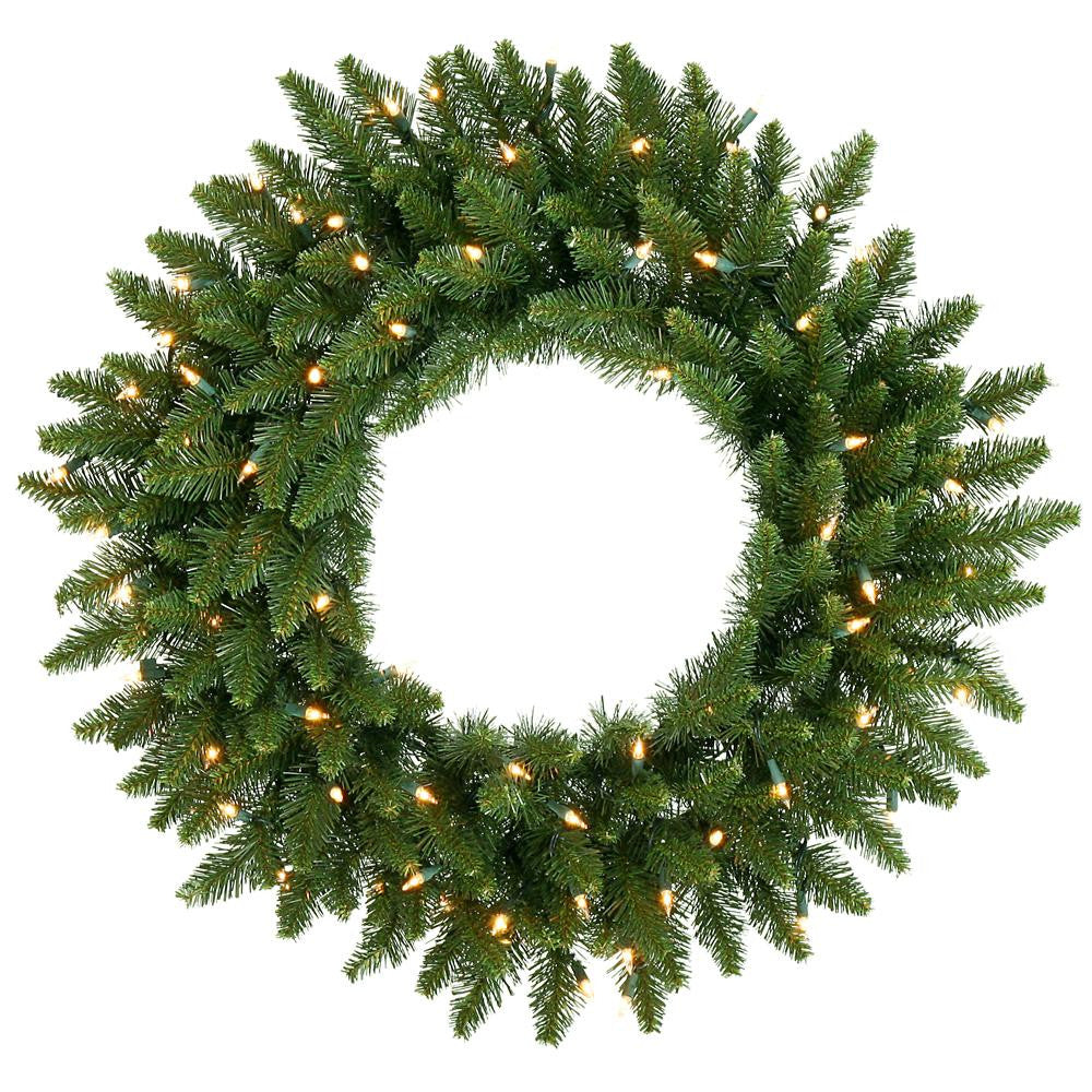 5' Pre-Lit Camdon Fir Commercial Size Artificial Christmas Wreath - Clear Dura Lights