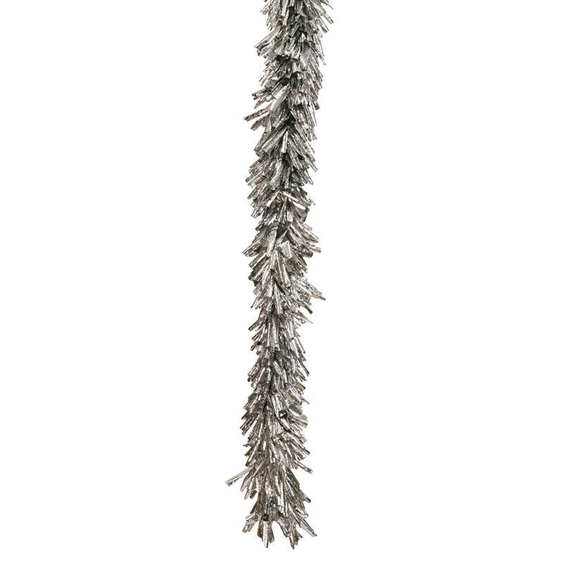 8.5' Festive Silver Shiny Foil Tinsel Christmas Garland - Unlit