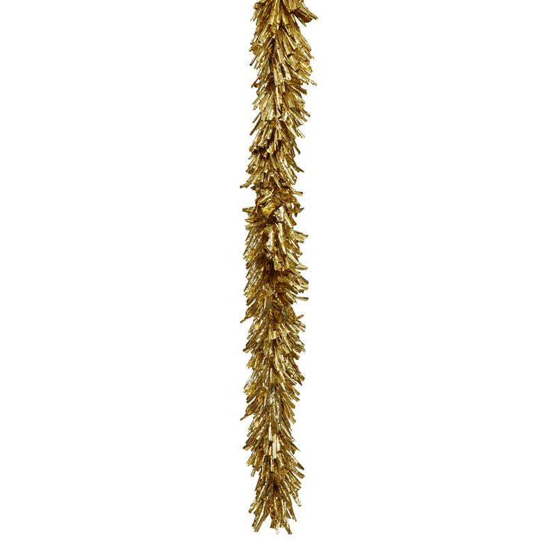 8.5' Festive Gold Shiny Foil Tinsel Christmas Garland - Unlit