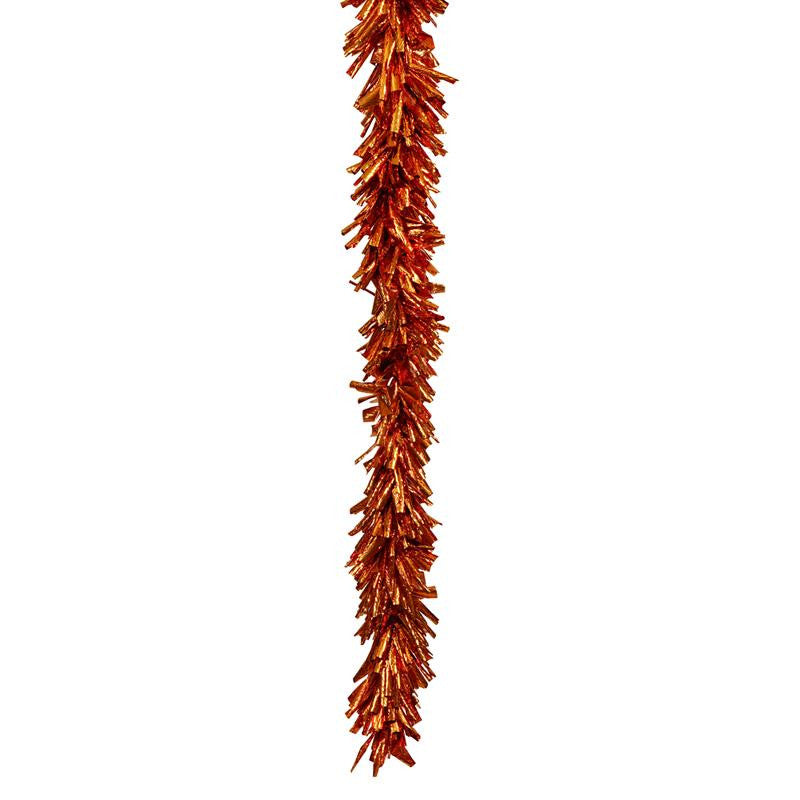 8.5' Vibrant Copper Shiny Foil Tinsel Christmas Garland - Unlit