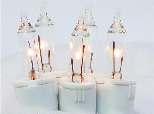 Set of 50 Clear Perm-O-Snap Mini Christmas Lights - White Wire