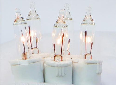 Set of 100 Clear Perm-O-Snap Mini Christmas Lights 6" Spacing - White Wire