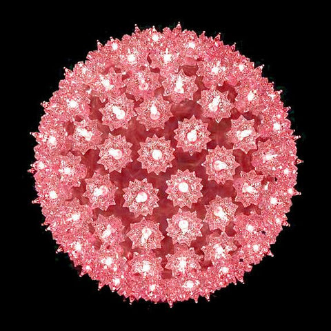 10" Coral Pink Lighted Hanging Mega Starlight Sphere Ball Christmas Decoration