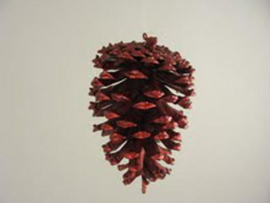 4" Nature's Glow Red Natural Pine Cone Christmas Ornament