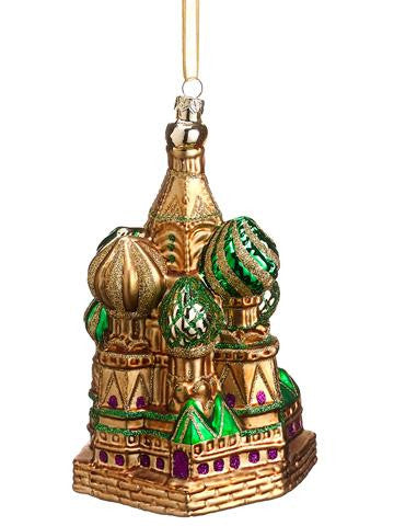 7.5" Seasons of Elegance Glass Russian St. Basil's Cathedral Christmas Ornament