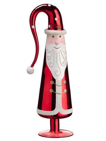 13" Christmas Whimsy Glass Finial Santa Claus Holiday Table Top Decoration