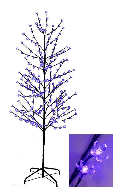 6' Enchanted Garden LED Lighted Cherry Blossom Flower Tree -Indigo Purple Lights