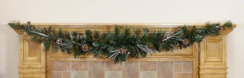 6' x 10" Flocked and Glittered Mixed Pine Artificial Christmas Swag Garland - Unlit