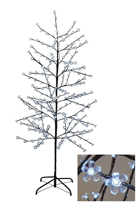 6' Enchanted Garden LED Lighted Cherry Blossom Flower Tree - Pure White Lights