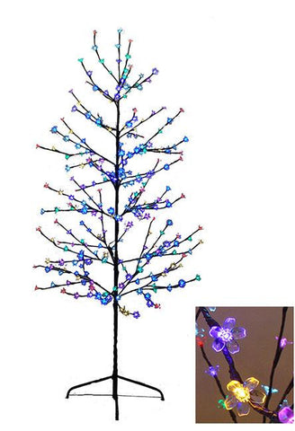 6' Enchanted Garden LED Lighted Cherry Blossom Flower Tree - Multi-Color Lights