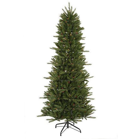 9.5' Pre-Lit Slim Vermont Fir Instant Shape Artificial Christmas Tree - Multi