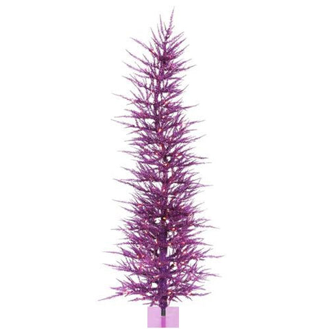 4' Pre-Lit Whimsical Purple Artificial Tinsel Christmas Tree - Clear Lights