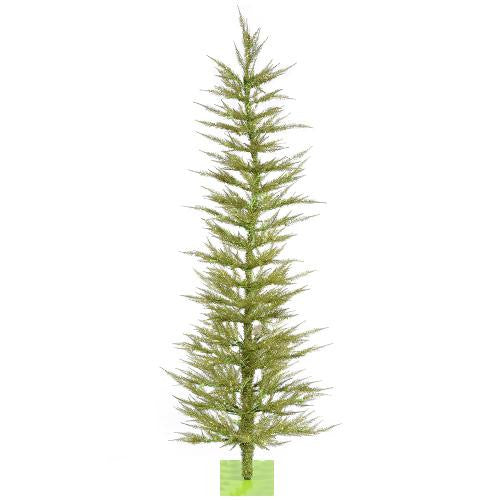 5' Pre-Lit Whimsical Lime Green Artificial Tinsel Christmas Tree - Clear Lights