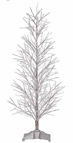 5' Pre-Lit Silver Fiber Optic Christmas Twig Tree - Multi