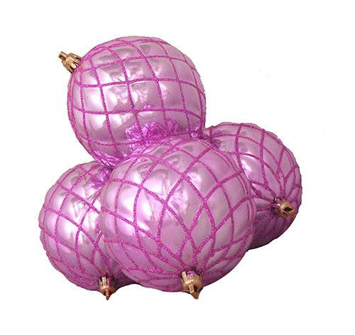 4ct Shiny Bubblegum Pink Diamond Shatterproof Christmas Ball Ornaments 3.75"