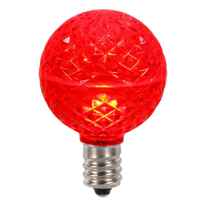 Club Pack of 25 LED G50 Red Replacement Christmas Light Bulbs - E17 Base