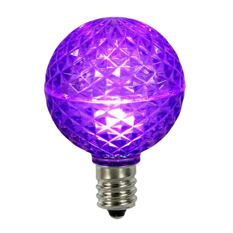 Club Pack of 25 LED G50 Purple Replacement Christmas Light Bulbs - E17 Base