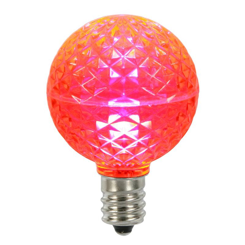 Club Pack of 25 LED G50 Pink Replacement Christmas Light Bulbs - E17 Base