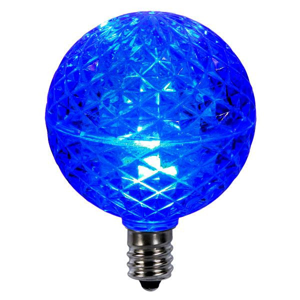 Club Pack of 25 LED G50 Blue Replacement Christmas Light Bulbs - E12 Base