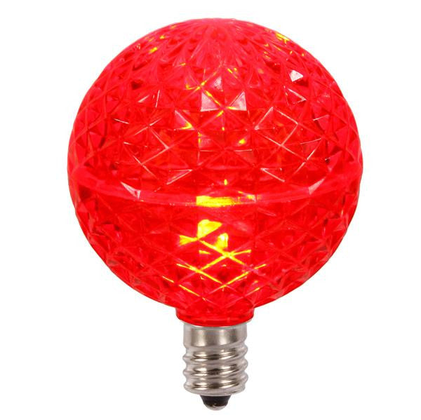 Club Pack of 25 LED G50 Red Replacement Christmas Light Bulbs - E12 Base