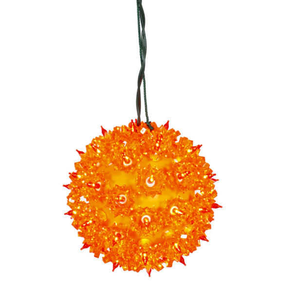 6" Orange Lighted Twinkling Starlight Sphere Christmas Decoration