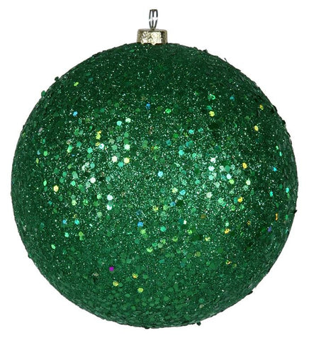 Xmas Green Holographic Glitter Shatterproof Christmas Ball Ornament 10" (250mm)