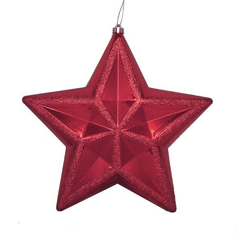 12" Shiny Burgundy Commercial Size Shatterproof Star Christmas Ornament