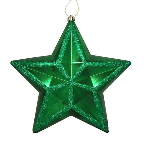 12" Shiny Xmas Green Commercial Size Shatterproof Star Christmas Ornament