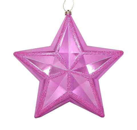 12" Shiny Bubblegum Pink Commercial Size Shatterproof Star Christmas Ornament