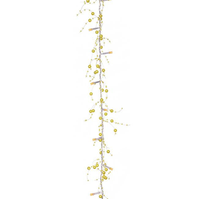 6.5' Pre-Lit LED Yellow Beaded Artificial Christmas Garland - Amber Lights