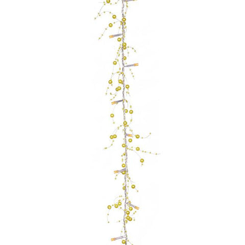 6.5' Pre-Lit LED Yellow Beaded Artificial Christmas Garland - Amber Lights