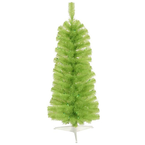 2' Pre-Lit Chartreuse Green Pencil Artificial Christmas Tree - Green Lights