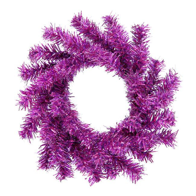 6" Mini Purple Artificial Tinsel Christmas Wreath - Unlit