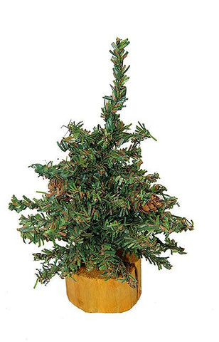 6" Carmel Pine Cone Artificial Christmas Tree with Wood Base - Unlit