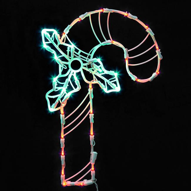 16.75" Lighted LED Candy Cane Christmas Window Silhouette Decoration