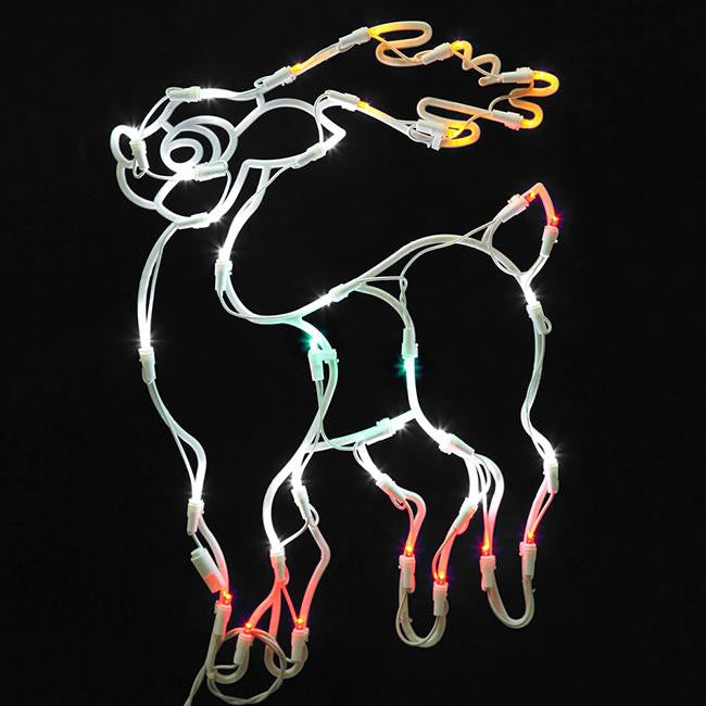 17" Lighted LED Reindeer Christmas Window Silhouette Decoration