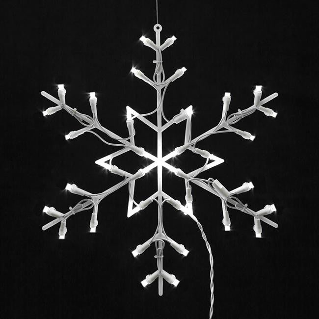 16" Lighted LED Snowflake Christmas Window Silhouette Decoration