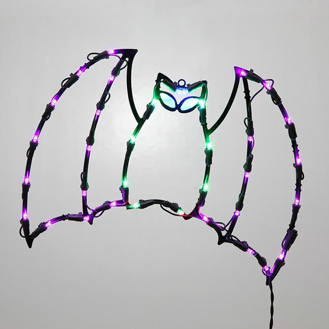 13" Lighted LED Bat Halloween Window Silhouette Decoration