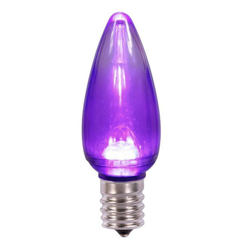 Club Pack of 25 Purple LED Transparent C9 Christmas Replacement Bulbs