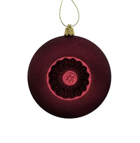 6ct Matte Burgundy Retro Reflector Shatterproof Christmas Ball Ornaments 4"