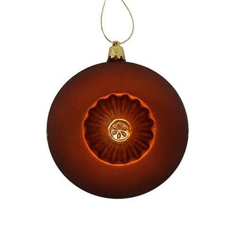 6ct Matte Burnt Orange Retro Reflector Shatterproof Christmas Ball Ornaments 4"