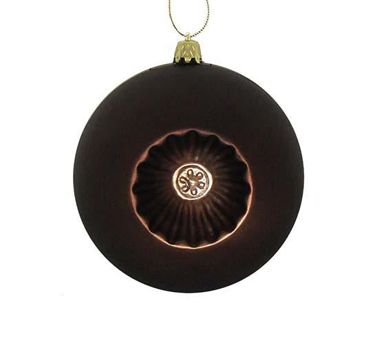 6ct Matte Brown Retro Reflector Shatterproof Christmas Ball Ornaments 4"