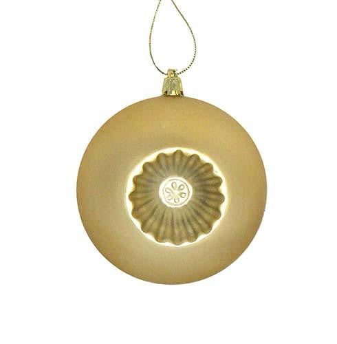 6ct Matte Vegas Gold Retro Reflector Shatterproof Christmas Ball Ornaments 4"