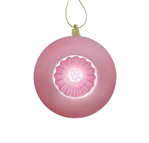 6ct Matte Pink Retro Reflector Shatterproof Christmas Ball Ornaments 4"