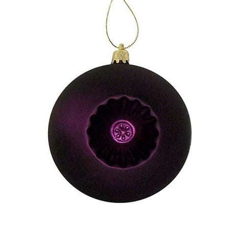 6ct Matte Purple Retro Reflector Shatterproof Christmas Ball Ornaments 4"