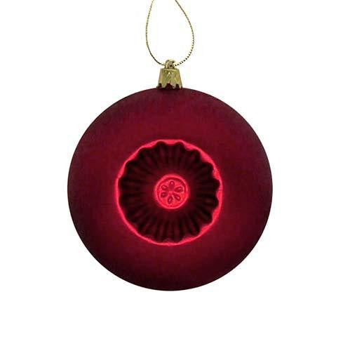 6ct Matte Red Hot Retro Reflector Shatterproof Christmas Ball Ornaments 4"